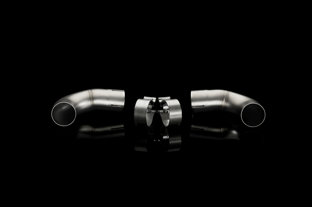 Akrapovic Link Pipe Set (SS) to Mount Tips on Stock Set (SS) for VW Mk6 GTI - ModsDirect