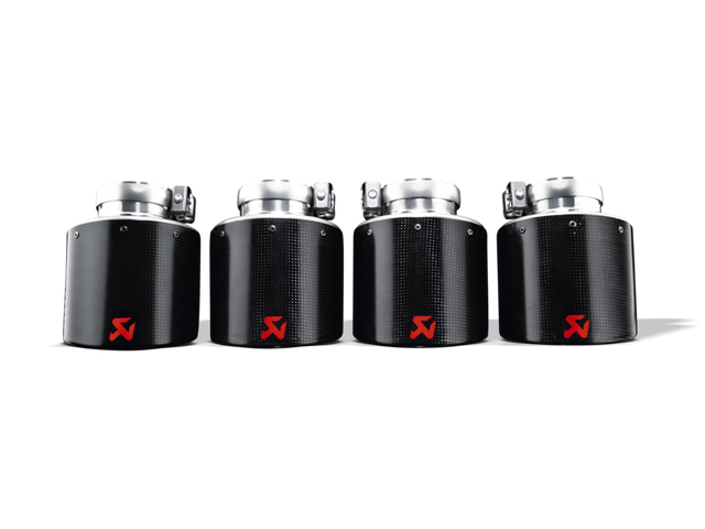 Akrapovic Carbon Tail Pipe Set for Chevrolet Corvette Z06/ZR1 / R35 Nissan GT-R - 125mm Diameter - ModsDirect