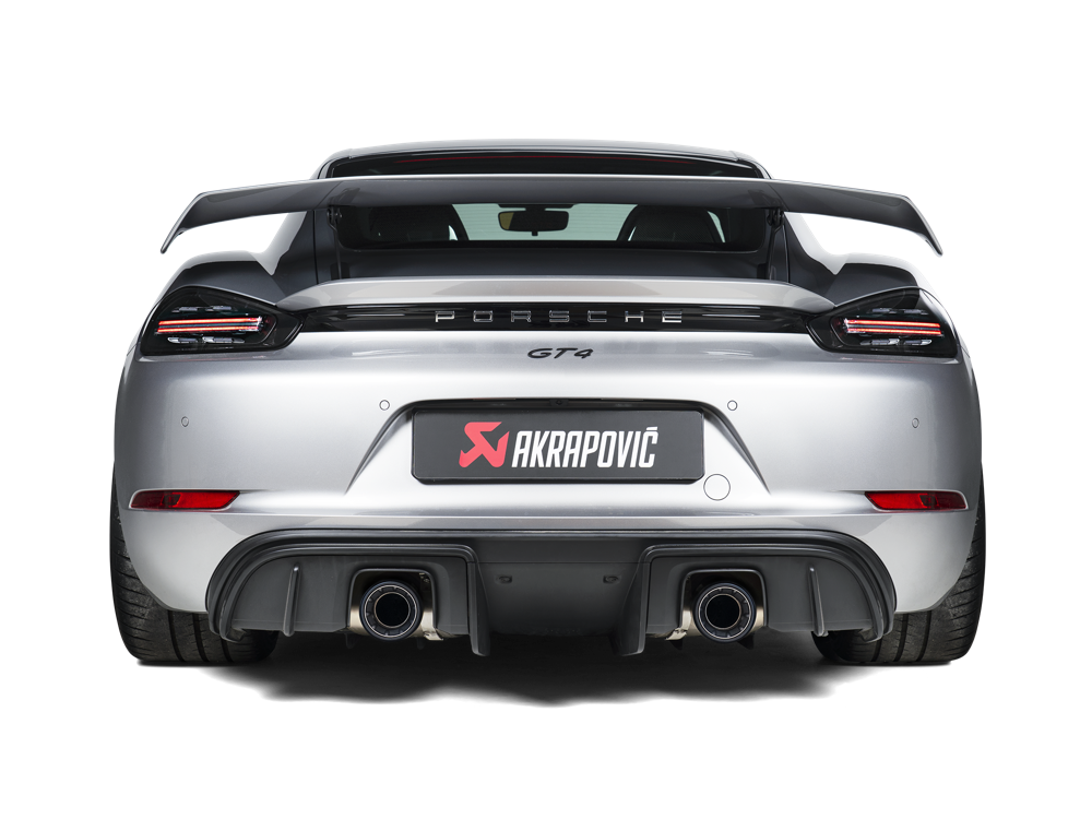 Akrapovic Titanium Tail Pipe Set in Black for Porsche 718 Cayman GT4 / Spyder - ModsDirect