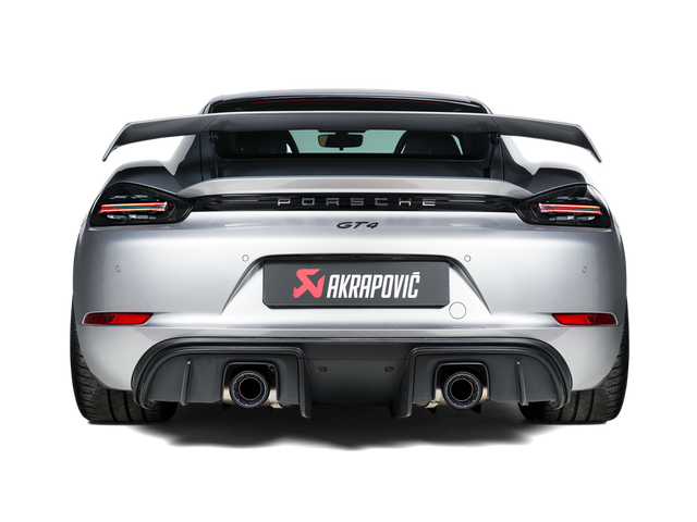 Akrapovic Titanium Tail Pipe Set in Black for Porsche 718 Cayman GT4 / Spyder - ModsDirect
