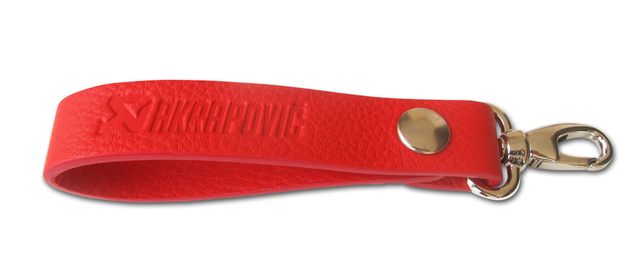 Akrapovic Leather Loop Keychain - Red