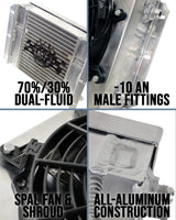CSF 13.8in x 10in Dual Fluid Bar & Plate HD Oil Cooler w/9in SPAL Fan