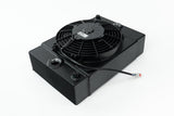 CSF Universal Drag Race / Tuck Radiator -10.5H x 10L x 3.6W (5.65 w/fan) - Includes 9-inch SPAL fan - Includes inlet/outle...