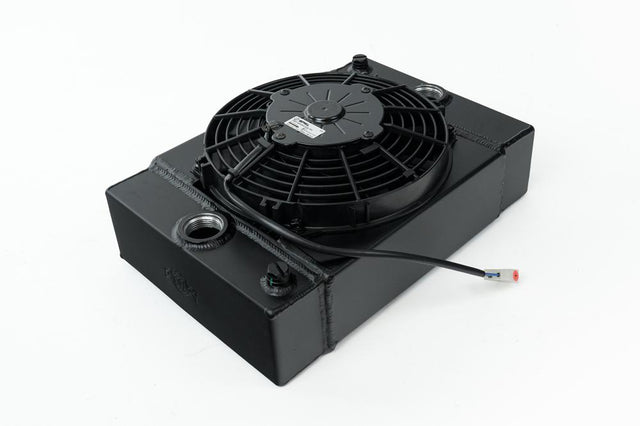 CSF Universal Drag Race / Tuck Radiator -10.5H x 10L x 3.6W (5.65 w/fan) - Includes 9-inch SPAL fan - Includes inlet/outle...