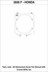 CSF 92-00 Civic All-Aluminum Fan Shroud w/ 12-inch SPAL Fan - Mirror