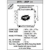 CSF 87-04 Jeep Wrangler (3 ROW Copper Core) Radiator