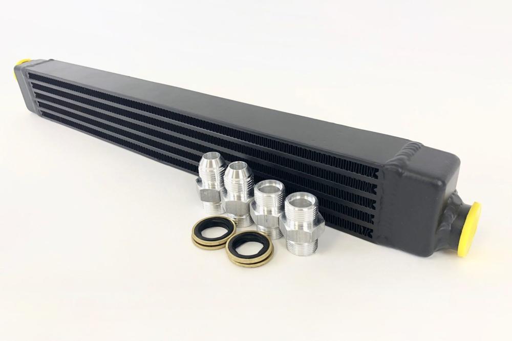 CSF BMW E30 high performance Oil Cooler w/ adjustable fittings for OEM style and AN-10 male connections