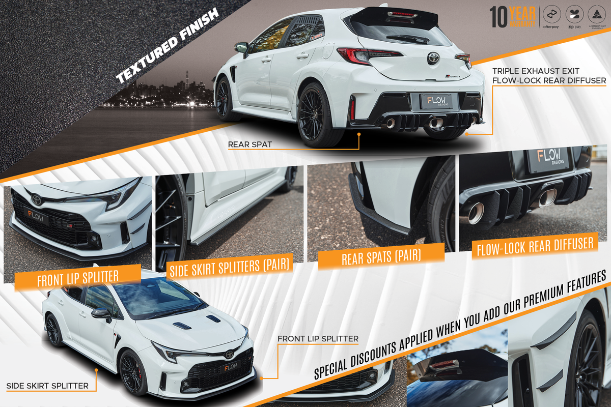Corolla GR Full Lip Splitter Set (TEXTURED BLACK)