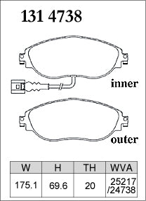DIXCEL Front Brake Pads – VW Golf GTI (Mk7 / Mk8) / Golf R (Mk7) / T-Roc R (A1) / Audi S3 (8V) - Daily / Street (Premium)
