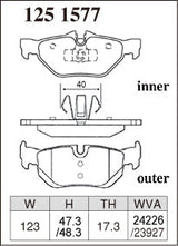 DIXCEL Rear Brake Pads - BMW 1 Series (E82/E87/E88) / 1M (E82) / 3 Series (E90/E91/E92/E93) / X1 (E84) - Daily / Street (M Type)