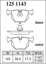 DIXCEL Rear Brake Pads – BMW M3 (E46) / M5 (E39) - Daily / Street (Premium)
