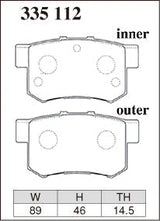 DIXCEL Rear Brake Pads – Honda Integra Type R (DC2) / Honda S2000 (AP1 / AP2) - Circuit / Race (RN Type)