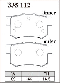 DIXCEL Rear Brake Pads – Honda Integra Type R (DC2) / Honda S2000 (AP1 / AP2) - Daily / Street (M Type)