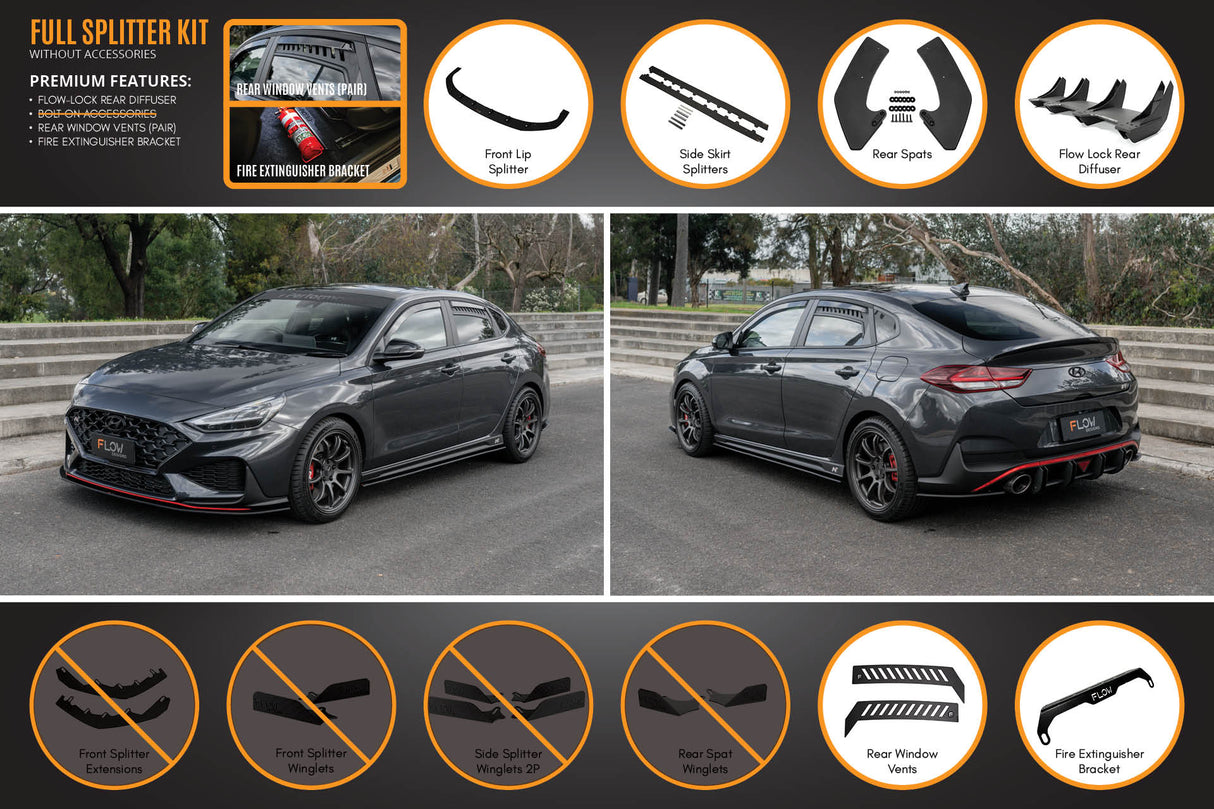 i30N Fastback PD FL 2022+ Full Lip Splitter Set
