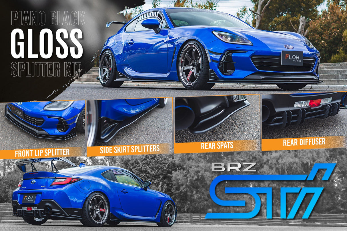 ZD8 BRZ STI Full Lip Splitter Set (GLOSS BLACK) - ModsDirect