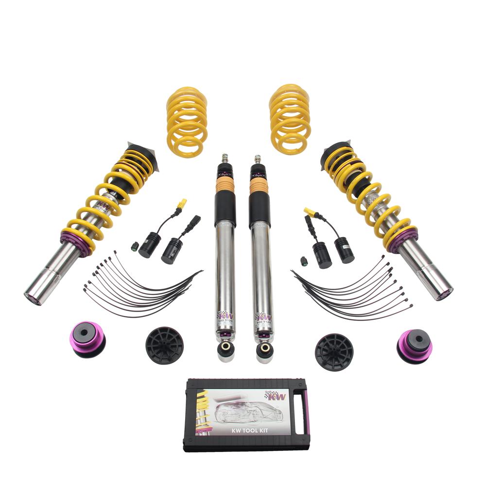 KW Coilover Kit V3 for 10/2015+ Audi A4 (8W2, 8WC, B9) w/ Deactivation For Electronic Dampers - ModsDirect