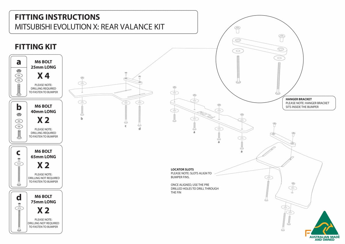 Lancer Evolution X Rear Valance (3 Piece)