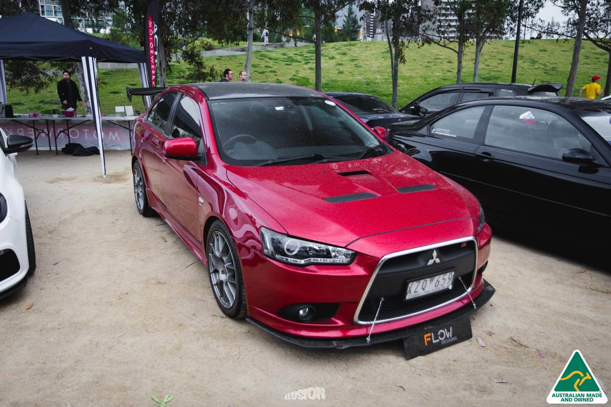 Lancer Ralliart CJ Front Splitter V2.5 With Support Rods