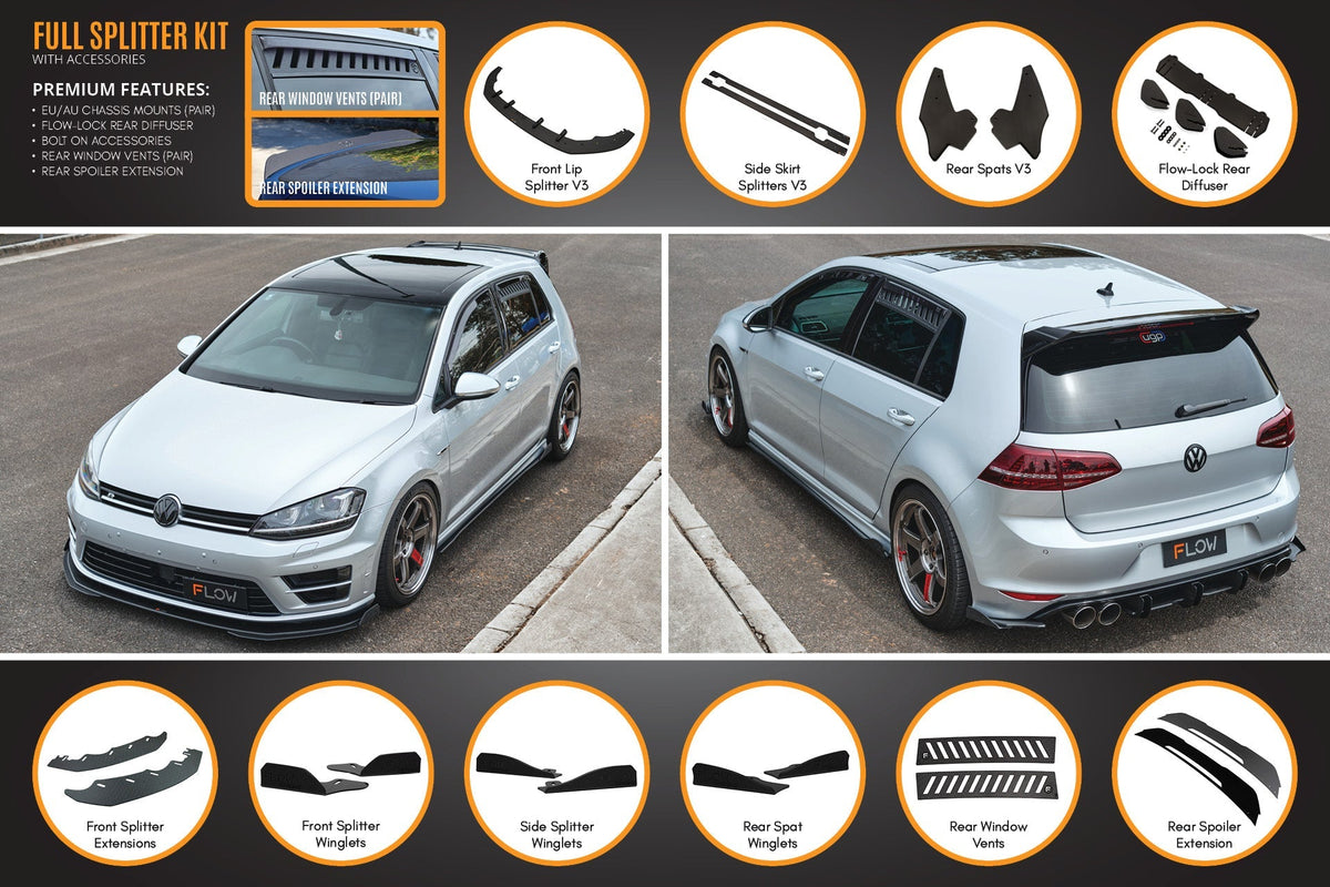 MK7 Golf R (EU/AU) Full Lip Splitter Set