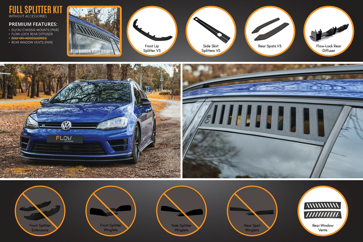 MK7 Golf R Wagon - Full Lip Splitter Set