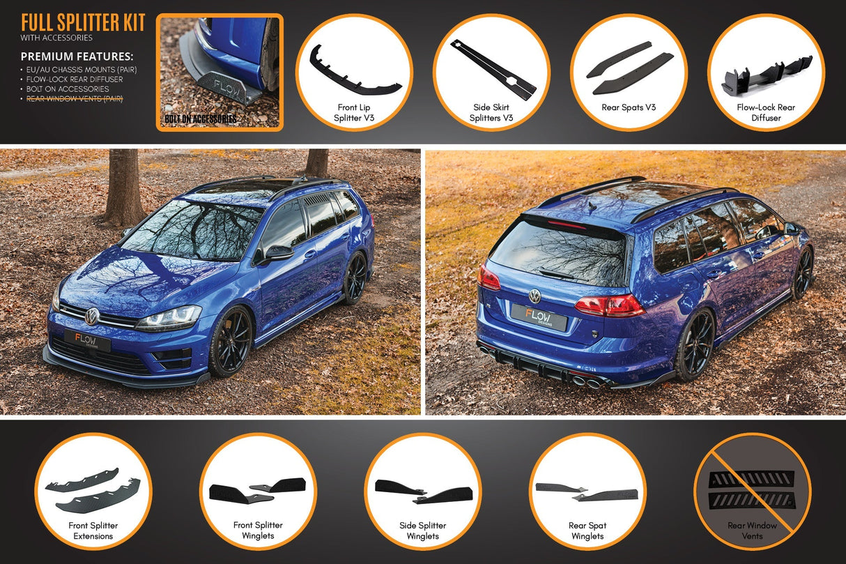 MK7 Golf R Wagon - Full Lip Splitter Set