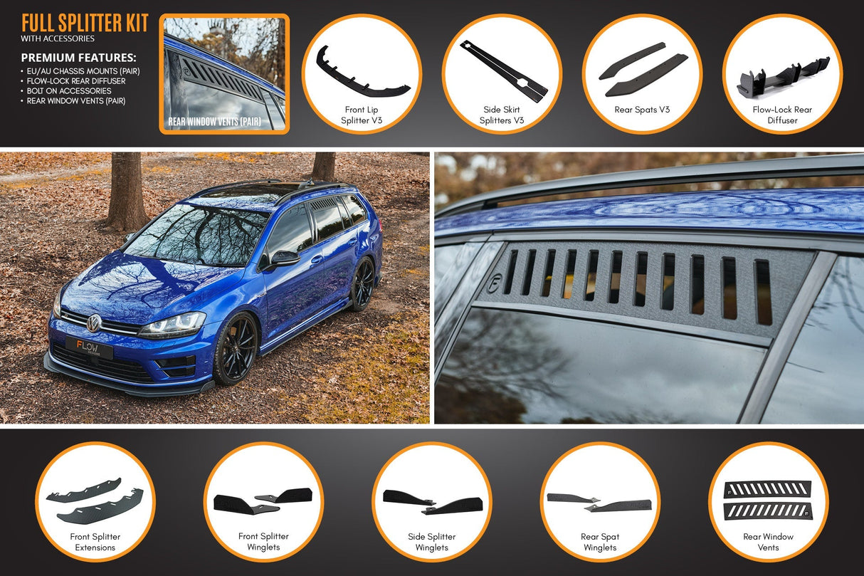 MK7 Golf R Wagon - Full Lip Splitter Set