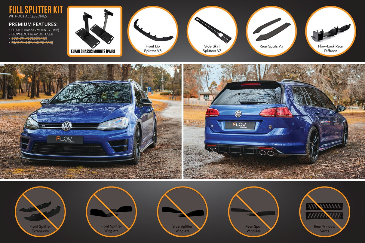 MK7 Golf R Wagon - Full Lip Splitter Set