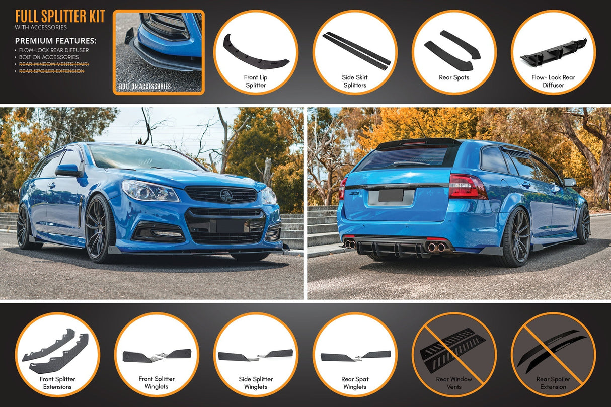 VF Commodore S1 Wagon Full Lip Splitter Set - ModsDirect