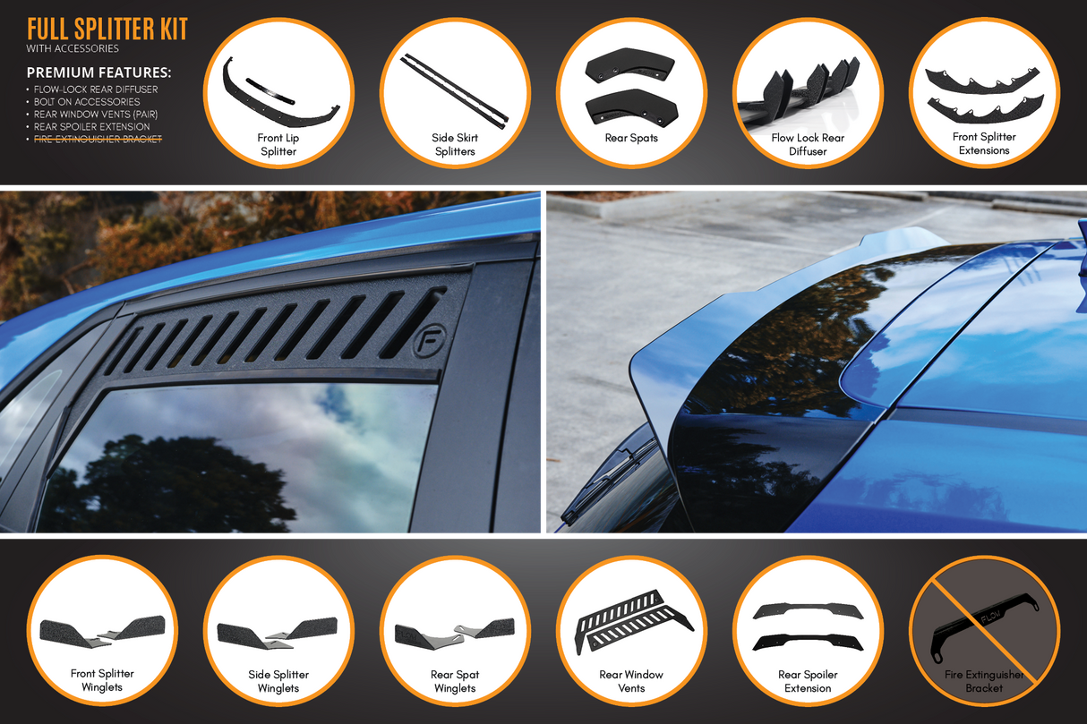 i30 SR Hatch (2017-2018) Full Lip Splitter Set