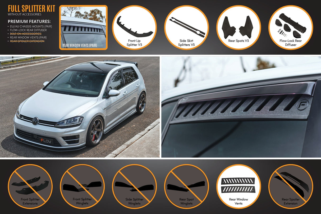 MK7 Golf R (EU/AU) Full Lip Splitter Set - ModsDirect