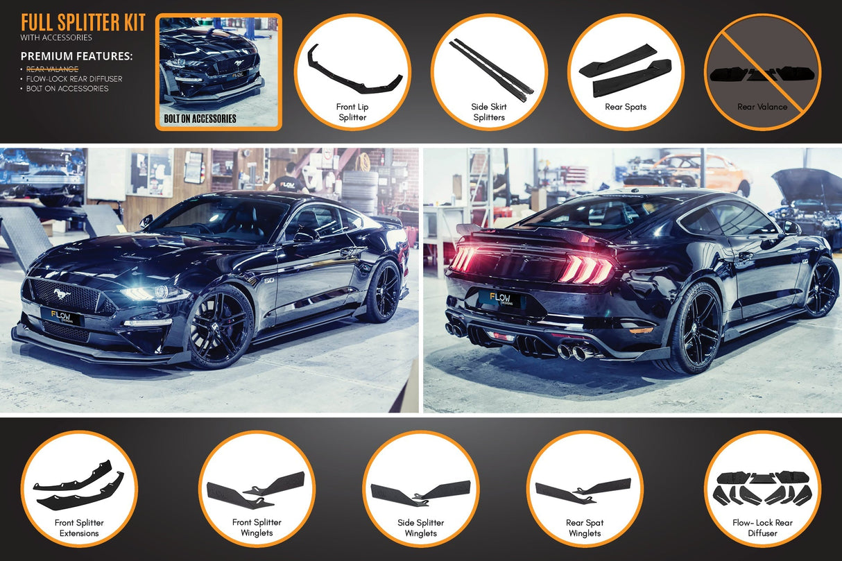GT Mustang S550 FN Full Lip Splitter Set