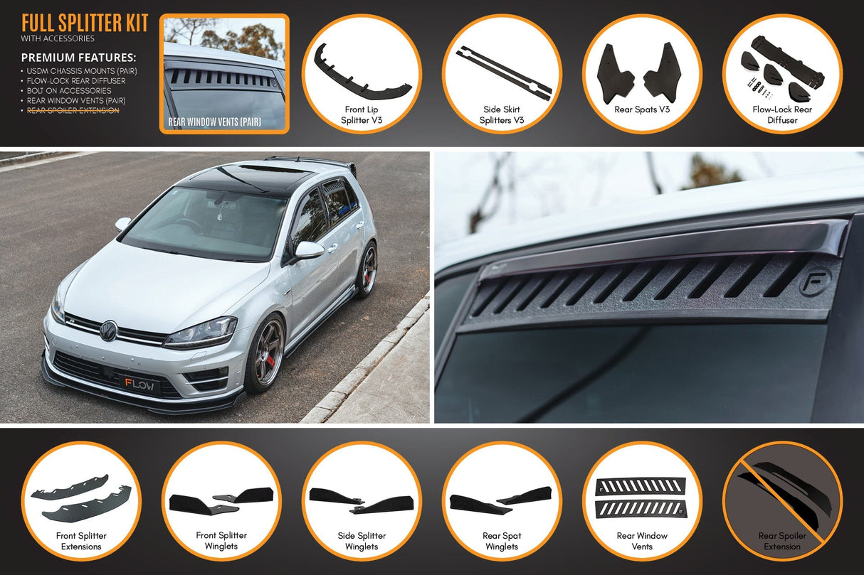 MK7 Golf R (USDM) Full Lip Splitter Set - ModsDirect