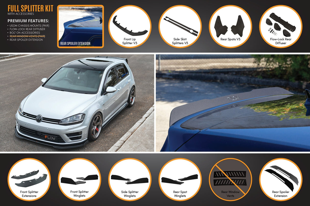 MK7 Golf R (USDM) Full Lip Splitter Set - ModsDirect