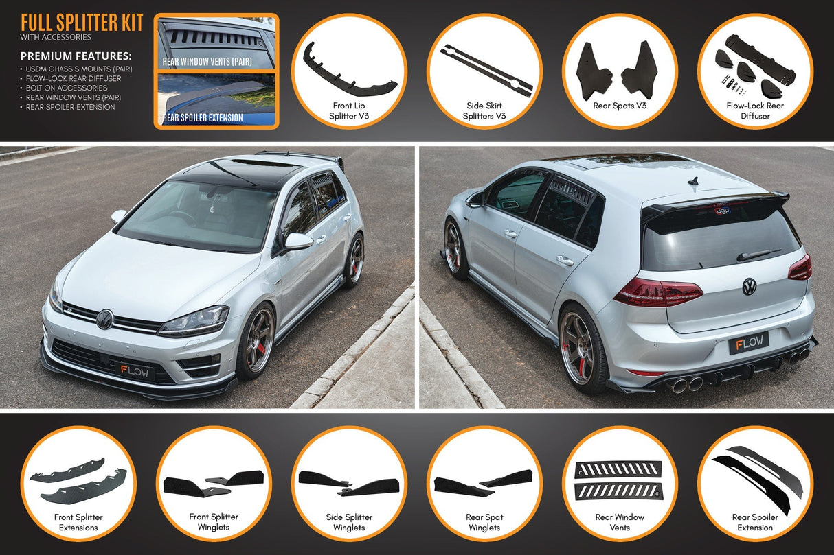 MK7 Golf R (USDM) Full Lip Splitter Set - ModsDirect