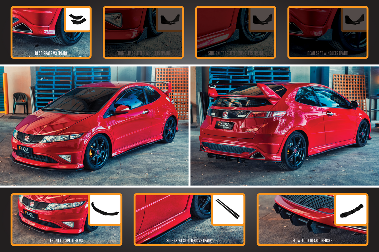 FN2 Civic Type R Full Lip Splitter Set