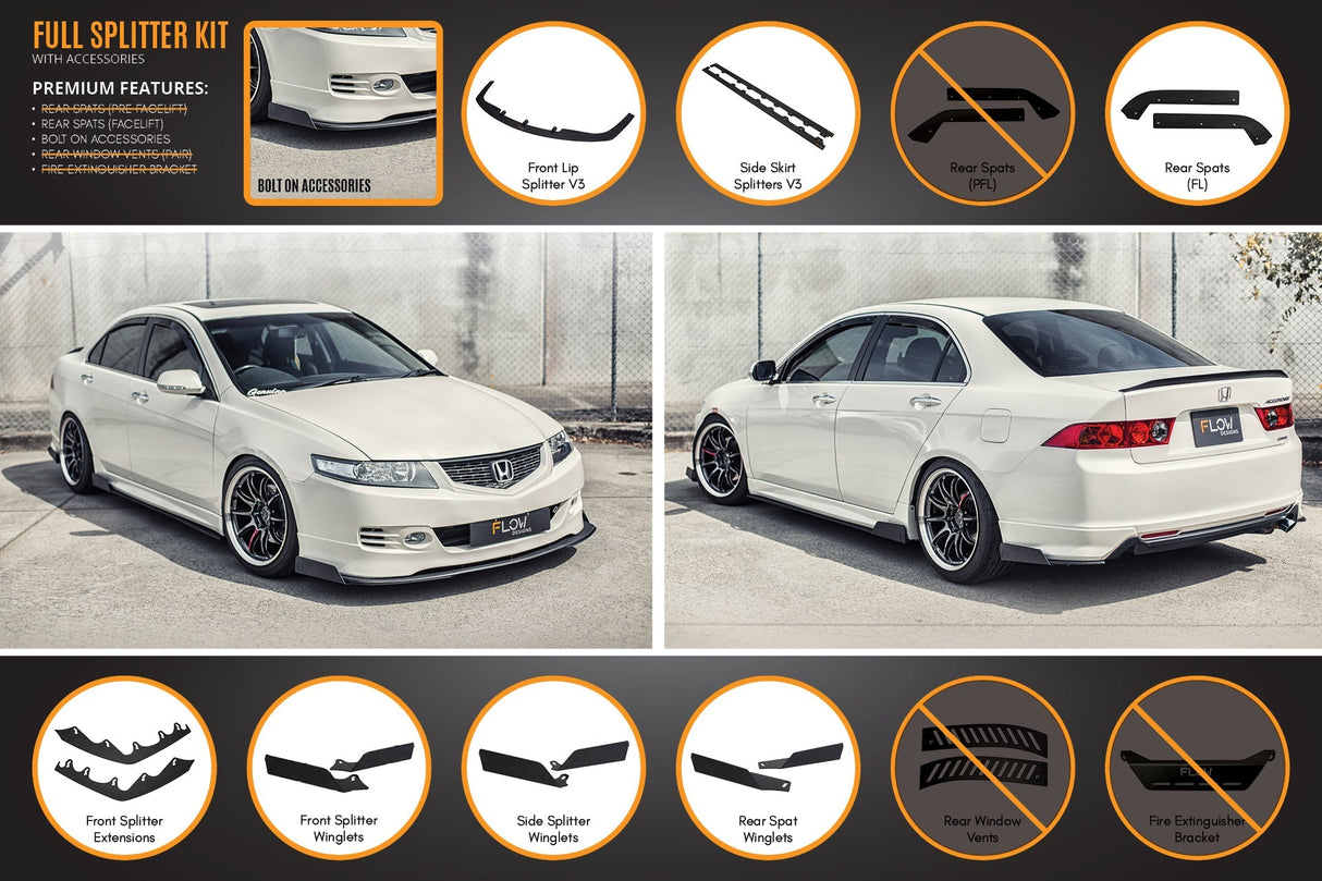 Honda Accord Euro FACELIFT CL7/CL9 Full Lip Splitter Set - ModsDirect