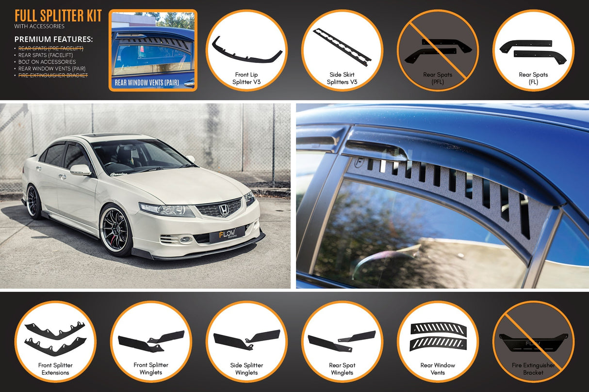 Honda Accord Euro FACELIFT CL7/CL9 Full Lip Splitter Set - ModsDirect
