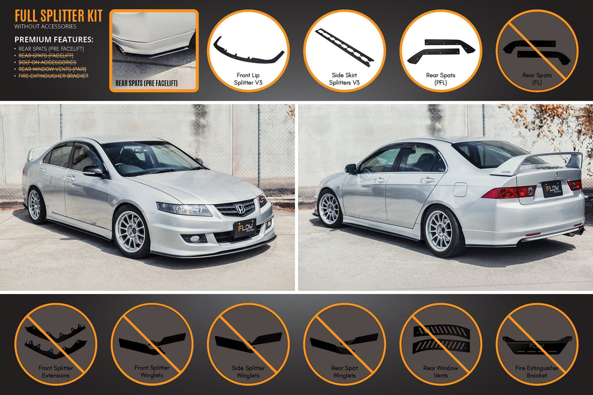 Honda Accord Euro FACELIFT CL7/CL9 Full Lip Splitter Set - ModsDirect