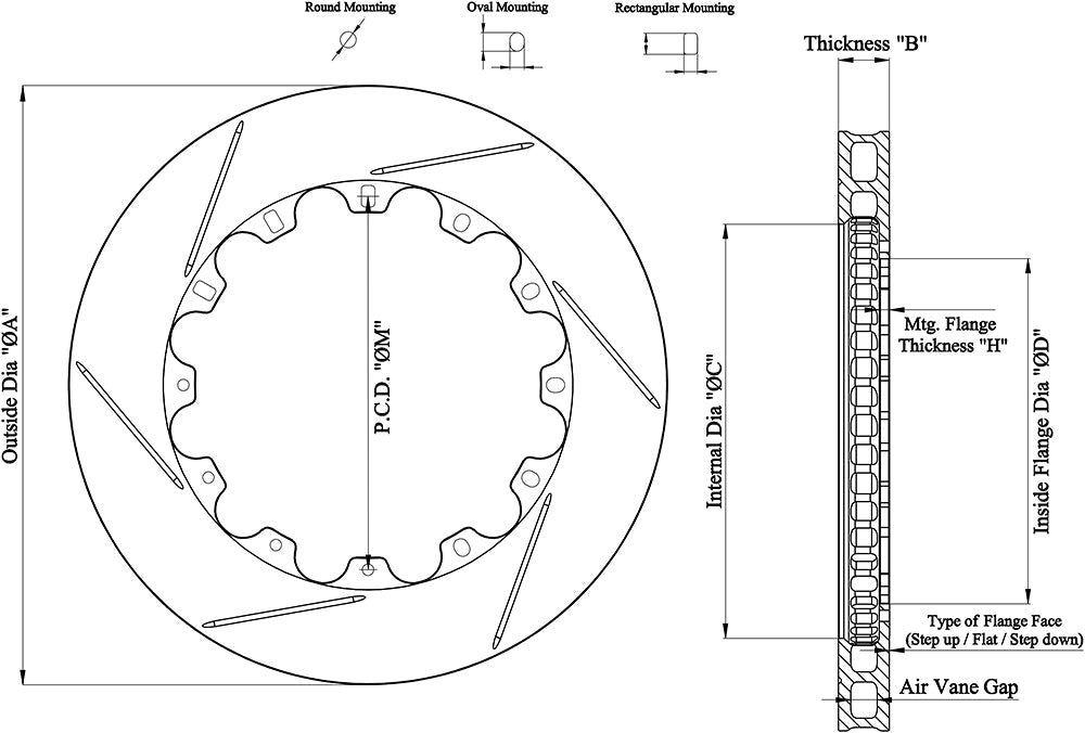 Paragon Performance Rotor Rings 380mm x 28mm (14.96" x 1.10") -P.C.D. 240mm - I.D. 266mm - D55