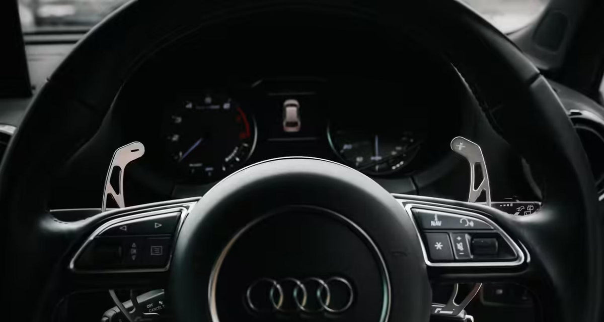 RacingLine S-Tronic Paddle Replacements – Audi models (RS3 Facelift, TTS/TTRS 2015>, R8 2015> B9 A4/S4/RS4 A5/S5/RS5)- Silver