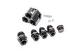 Radium Distribution Block 3 x 10AN ORB to 1 x 12AN ORB w/Fittings