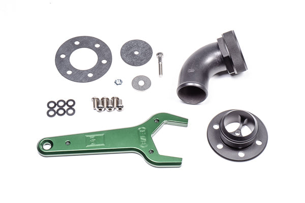 Radium Remote Mount Fill Neck - 24AN Elbow - 1.5" Barb