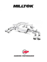 MILLTEK Front Pipe-back – Alfa Romeo Giulia Quadrifoglio 2.9 V6 Bi-Turbo - Non-Resonated - GT-100 Polished Trims
