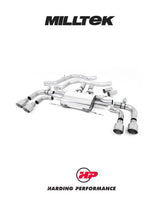 MILLTEK Front Pipe-back – Alfa Romeo Giulia Quadrifoglio 2.9 V6 Bi-Turbo - Non-Resonated - Gt 100 Titantium Trims