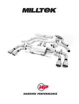MILLTEK Cat-back – Alfa Romeo Giulia Quadrifoglio 2.9 V6 Bi-Turbo - Gt 100 Titantium Trims