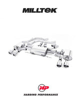 MILLTEK Front Pipe-back – Alfa Romeo Giulia Quadrifoglio 2.9 V6 Bi-Turbo - Resonated - ECE Approved - GT-100 Polished Trims