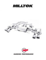 MILLTEK Front Pipe-back – Alfa Romeo Giulia Quadrifoglio 2.9 V6 Bi-Turbo - Resonated - ECE Approved - Gt 100 Titantium Trims