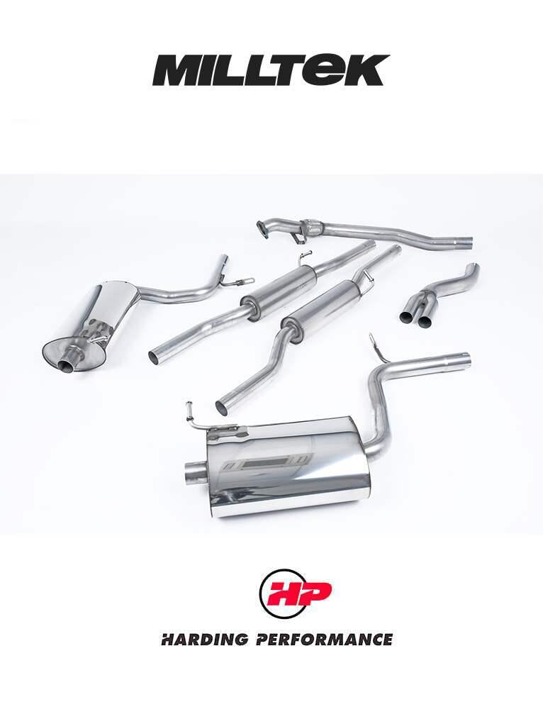 MILLTEK Cat-back – Audi A4 B6 1.8T Quattro 5-speed - Resonated - 90mm Detachable - Polished