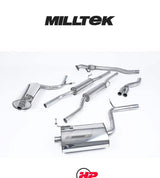 MILLTEK Cat-back – Audi A4 B6 1.8T Quattro 5-speed - Resonated - 90mm Detachable - Polished