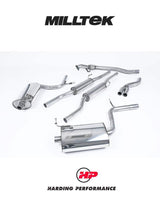 MILLTEK Cat-back – Audi A4 B6 1.8T Quattro 5-speed - Resonated - 90mm GT90 - Polished